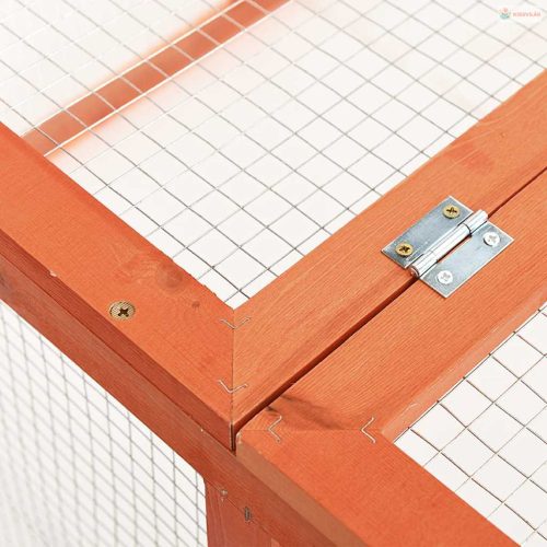 Tömör fenyőfa nyúlketrec 124 x 120 x 60 cm