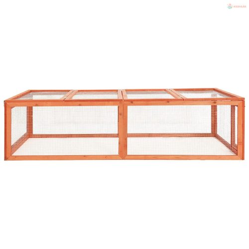 Tömör fenyőfa nyúlketrec 183 x 90 x 46,5 cm