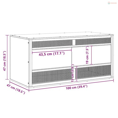 Szerelt fa terrárium 100x47x47 cm