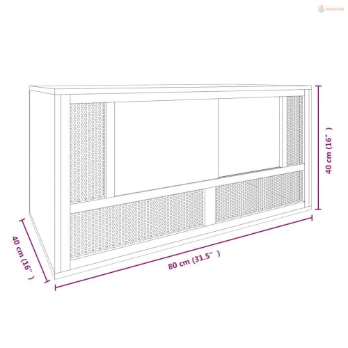 Szerelt fa terrárium 80x40x40 cm