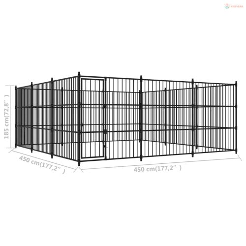 Kültéri kutyakennel 450 x 450 x 185 cm