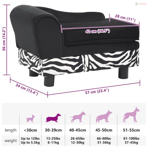 Plüss kutyakanapé 57 x 34 x 36 cm