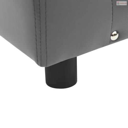 Szürke plüss és műbőr kutyakanapé 81 x 43 x 31 cm