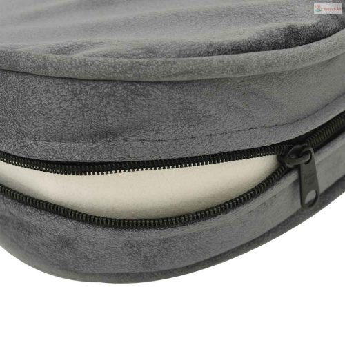 Szürke plüss és műbőr kutyakanapé 48 x 48 x 32 cm