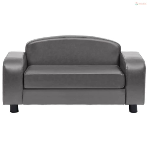 Szürke műbőr kutyakanapé 80 x 50 x 40 cm