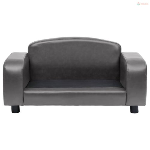 Szürke műbőr kutyakanapé 80 x 50 x 40 cm