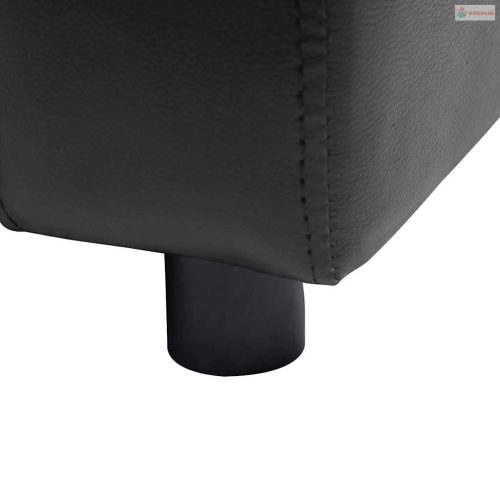 Fekete műbőr kutyakanapé 80 x 50 x 40 cm