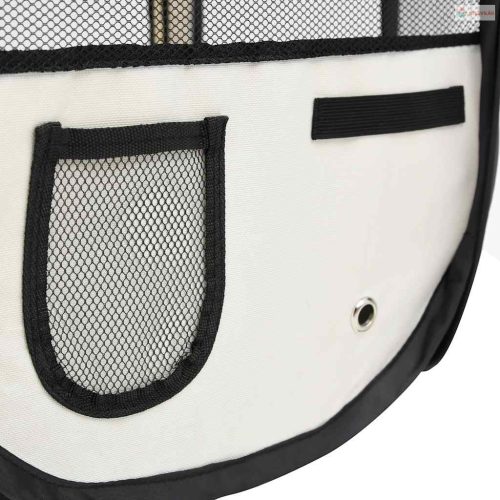 Fekete összecsukható kutyakennel hordtáskával 90 x 90 x 58 cm