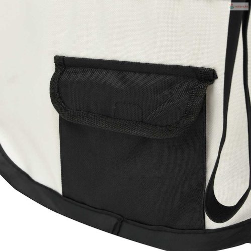 Fekete összecsukható kutyakennel hordtáskával 125 x 125 x 61 cm