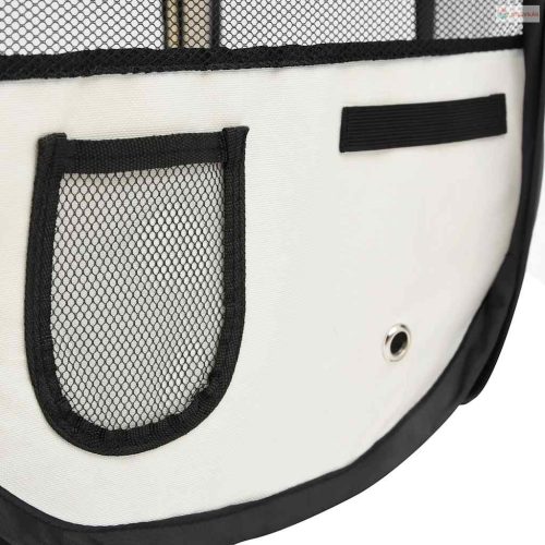 Fekete összecsukható kutyakennel hordtáskával 125 x 125 x 61 cm