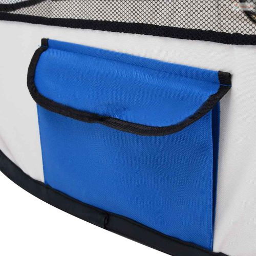 Kék összecsukható kutyakennel hordtáskával 145 x 145 x 61 cm