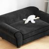 Fekete plüss kutyakanapé 72 x 45 x 30 cm