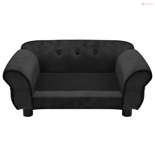 Fekete plüss kutyakanapé 72 x 45 x 30 cm