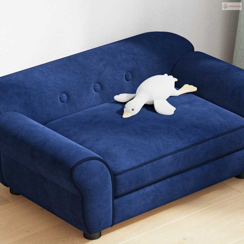 Kék plüss kutyakanapé 72 x 45 x 30 cm