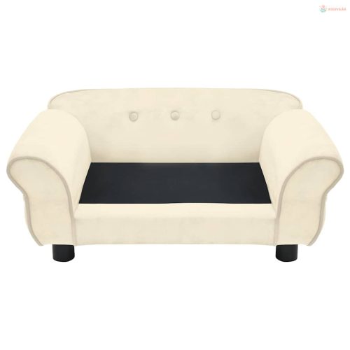 Krémszínű plüss kutyakanapé 72 x 45 x 30 cm