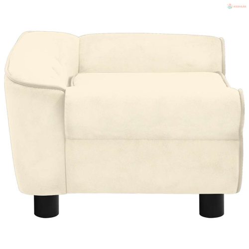 Krémszínű plüss kutyakanapé 72 x 45 x 30 cm