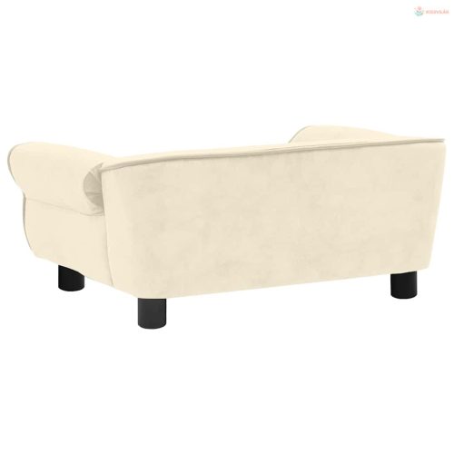 Krémszínű plüss kutyakanapé 72 x 45 x 30 cm