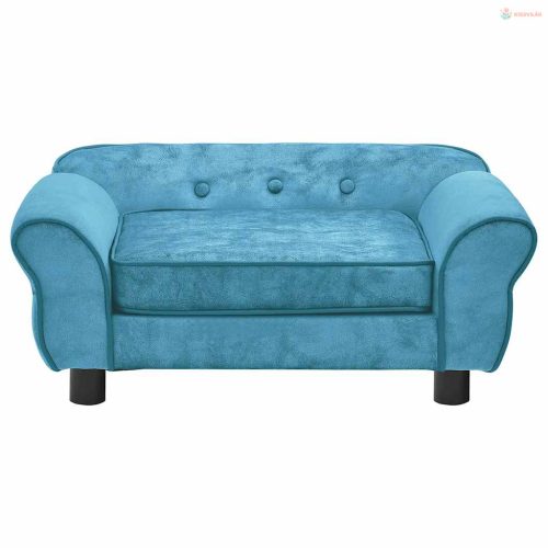 Türkiz plüss kutyakanapé 72 x 45 x 30 cm