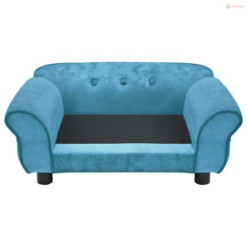 Türkiz plüss kutyakanapé 72 x 45 x 30 cm