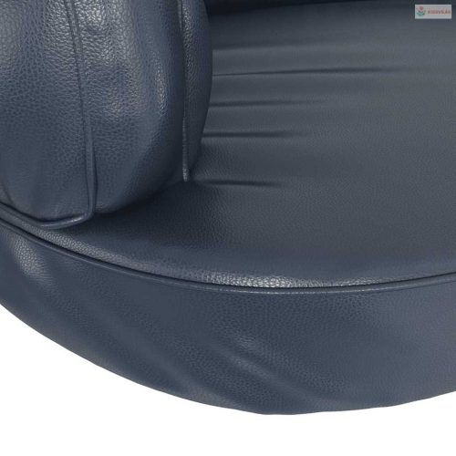 Sötétkék ergonomikus műbőr kutyaágy 88 x 65 cm