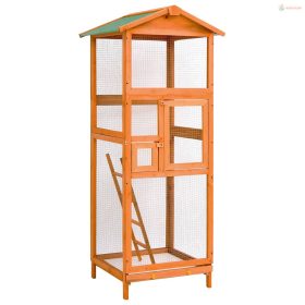 Tömör fenyőfa madárkalitka 68 x 62 x 166 cm