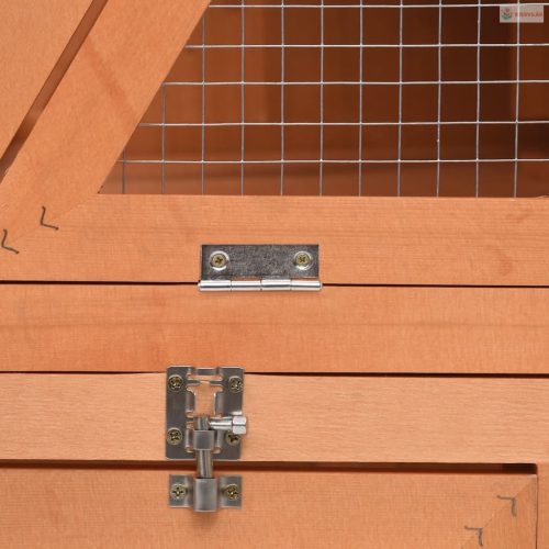 Tömör fenyőfa nyúlketrec 152 x 127 x 109,5 cm