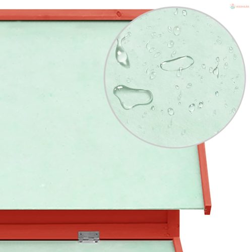 Piros-fehér tömör fenyőfa tyúkól 150 x 96 x 110 cm