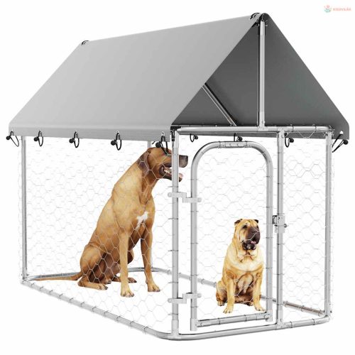 Kültéri kutyakennel tetővel 200 x 100 x 150 cm