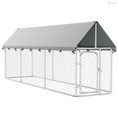 Kültéri kutyakennel tetővel 400 x 100 x 150 cm