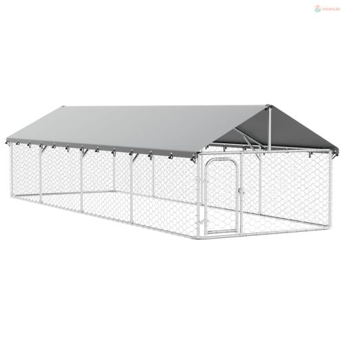 Kültéri kutyakennel tetővel 600 x 200 x 150 cm