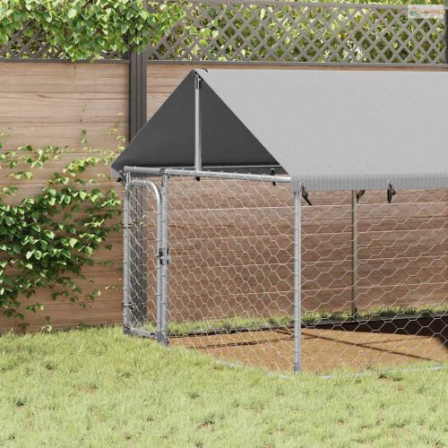 Kültéri kutyakennel tetővel 600 x 200 x 150 cm