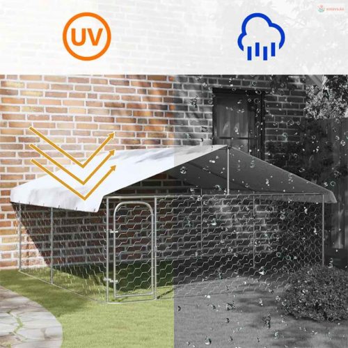 Kültéri kutyakennel tetővel 300 x 300 x 150 cm