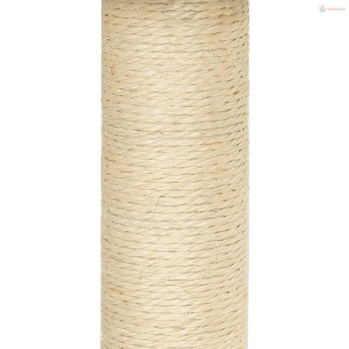 Sötétszürke macskabútor szizál kaparófákkal 92 cm