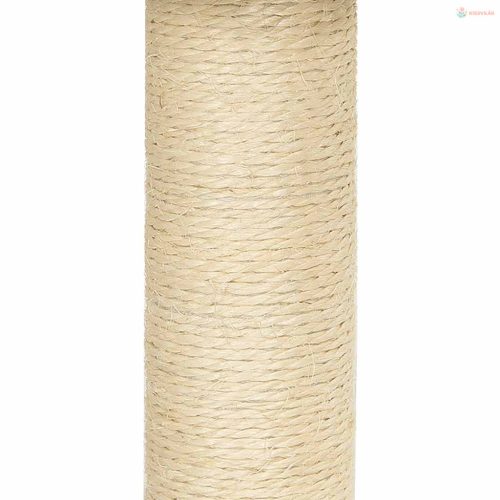 Világosszürke macskabútor szizál kaparófákkal 155 cm