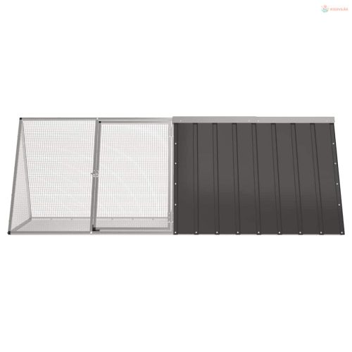 Antracitszürke horganyzott acél nyúlketrec 201,5x80,5x71 cm