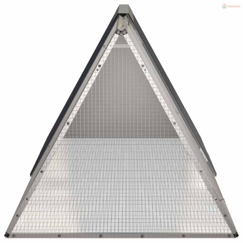 Antracitszürke horganyzott acél nyúlketrec 201,5x80,5x71 cm