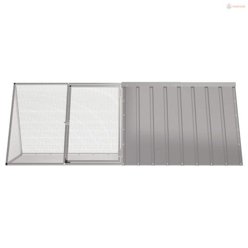 Szürke horganyzott acél nyúlketrec 201,5x80,5x71 cm