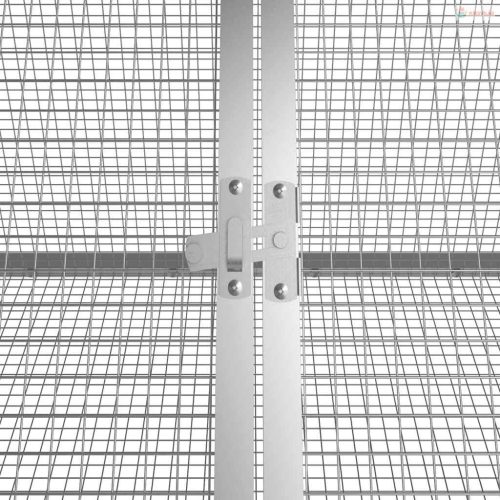 Szürke horganyzott acél nyúlketrec 201,5x80,5x71 cm