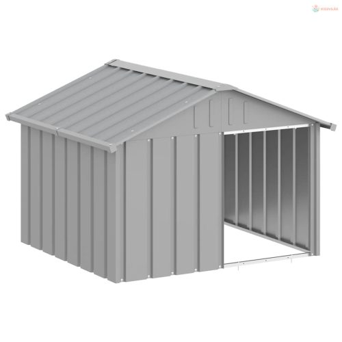 Szürke horganyzott acél kutyaház 116,5x103x81,5 cm