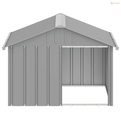 Szürke horganyzott acél kutyaház 116,5x103x81,5 cm