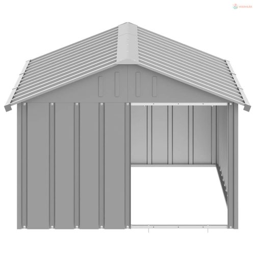 Szürke horganyzott acél kutyaház 116,5x153x81,5 cm