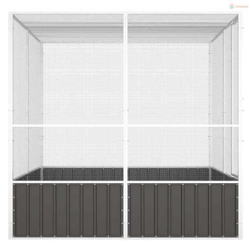 Antracitszürke horganyzott acél madárketrec 213,5x217,5x211,5cm