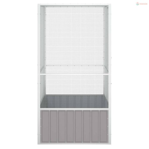 Szürke horganyzott acél madárketrec 111x107x211,5 cm