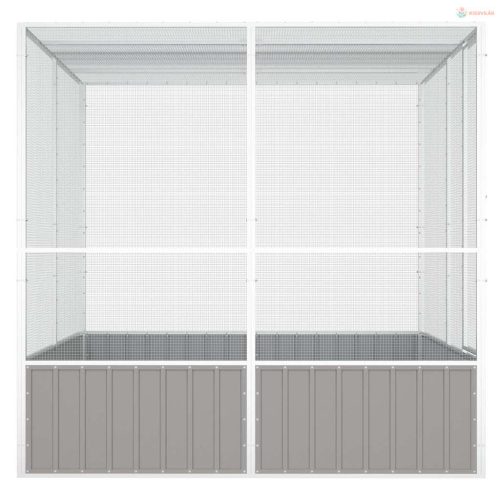 Szürke horganyzott acél madárketrec 213,5x217,5x211,5 cm