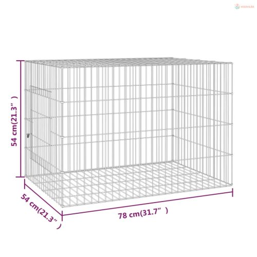 Horganyzott vas nyúlketrec 78 x 54 x 54 cm