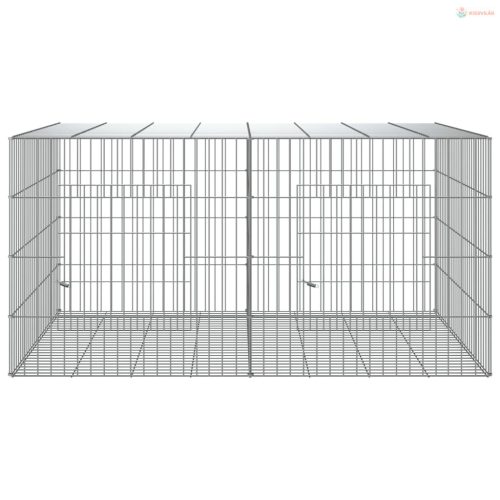2 paneles horganyzott vas nyúlketrec 110 x 79 x 54 cm