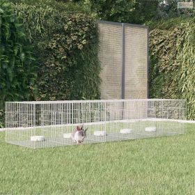 5 paneles horganyzott vas nyúlketrec 273x79x54 cm