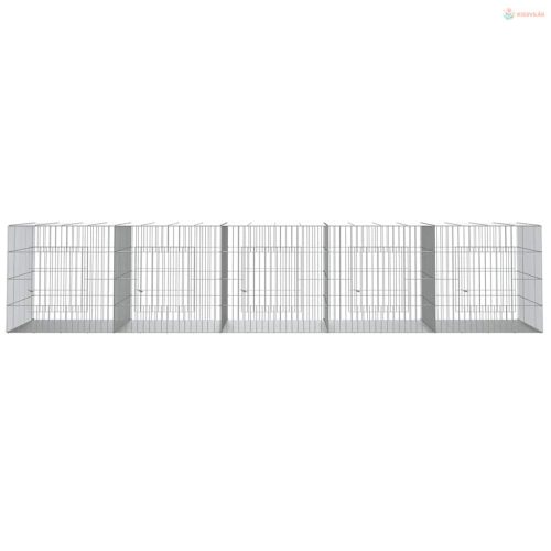 5 paneles horganyzott vas nyúlketrec 273x79x54 cm