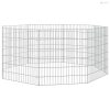 8 paneles horganyzott vas szabadon álló állatketrec 54 x 60 cm