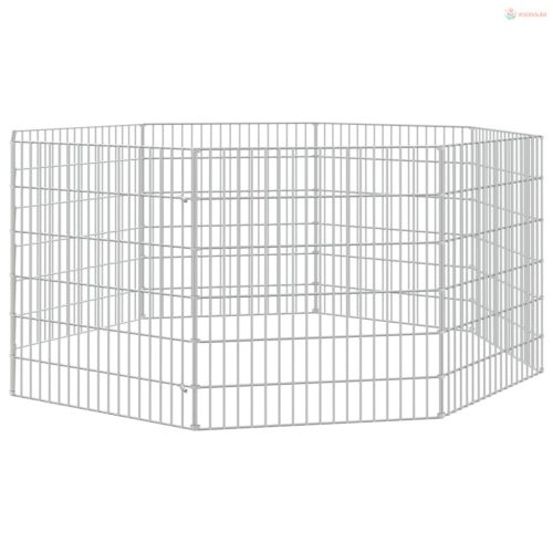 8 paneles horganyzott vas szabadon álló állatketrec 54 x 60 cm